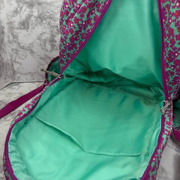 VERA BRADLEY Lighten Up Backpack Ditsy Dot Floral Pink Teal School Travel main image 11